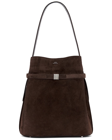 Suede Belted Bucket Bag