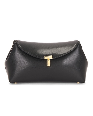 Mini T-Lock Leather Clutch