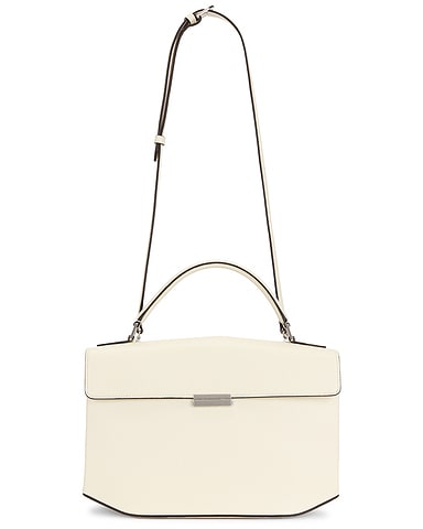 Box Grained Leather Top Handle Bag