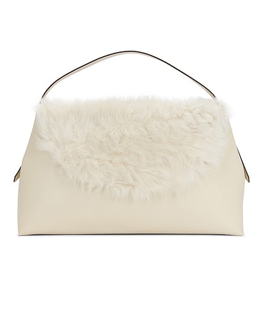 Shearling T-Lock Top Handle Bag