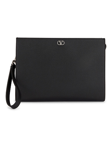 V Logo Signature Pouch