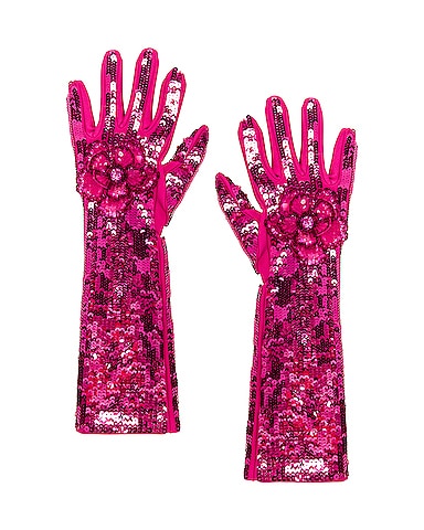 Sequin Flower Gloves
