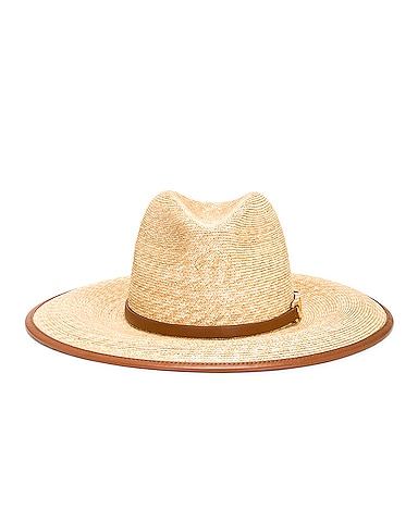 V Logo Chain Large Brim Hat