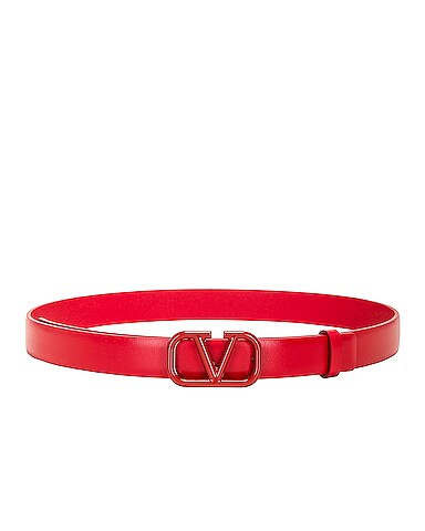 V Logo Embellished Chain Belt in Multicoloured - Valentino