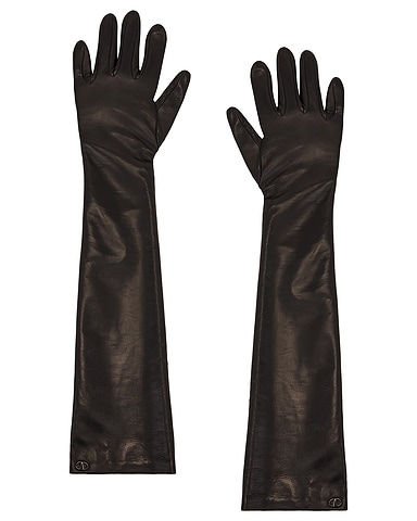 V Logo Long Sleeved Gloves