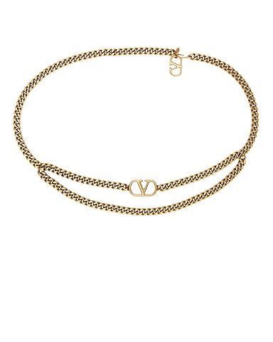 V Logo Signature Chain Belt