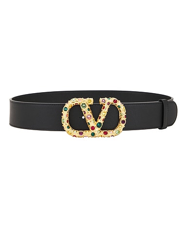 V Logo Jewele Signature 40 Belt