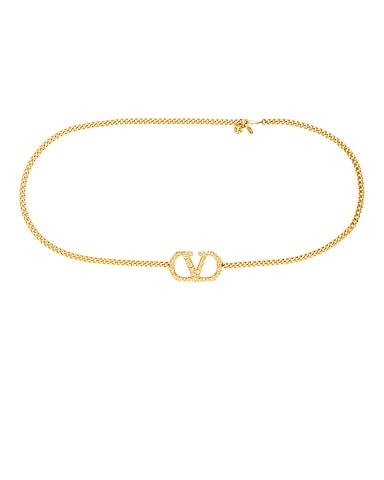 V Logo Signature Chain Belt