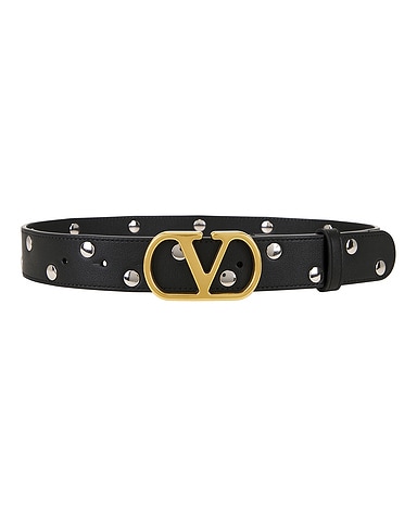 V Logo Signature Studs Belt