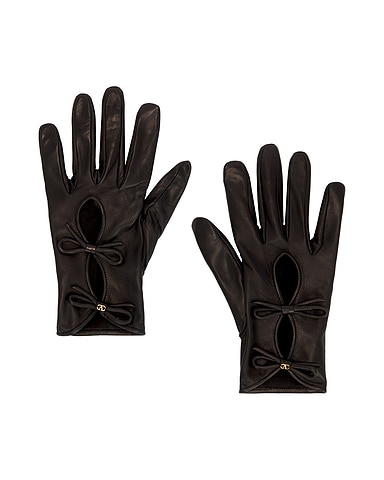 V Logo Nappa Gloves