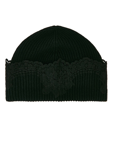V Logo Cashmere Lace Beanie