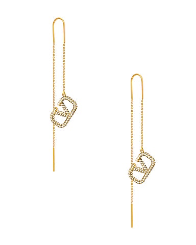 V Logo Signature Drop Earrings