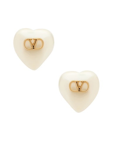 V Logo Signature Pearl Earrings