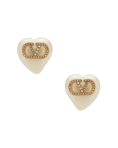 V Logo Signature Pearl Earrings
