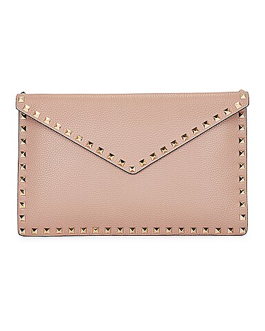 Valentino Rockstud Large Envelope Clutch Bag