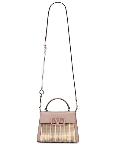 V Sling Small Top Handle Bag