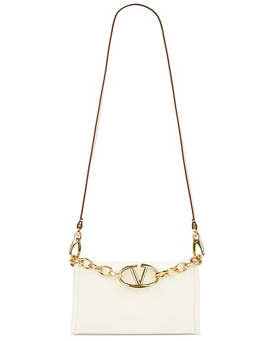 V Logo Chain Clutch