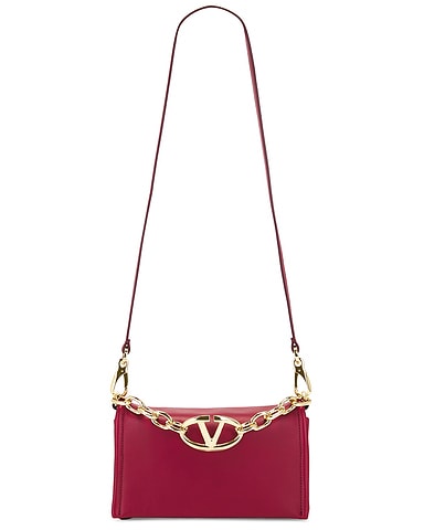 V Logo Chain Clutch