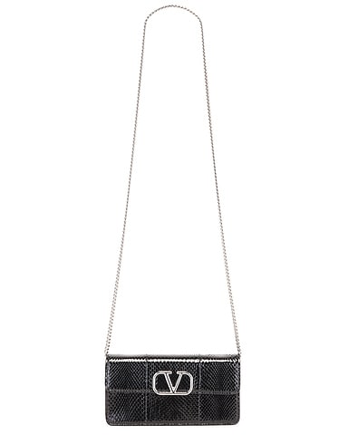 V Logo Strap Wallet