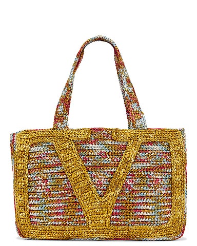 Crochet Raffia Viva Superstar Large Tote Bag