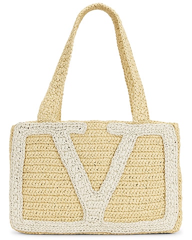 Crochet Raffia Viva Superstar Medium Tote Bag