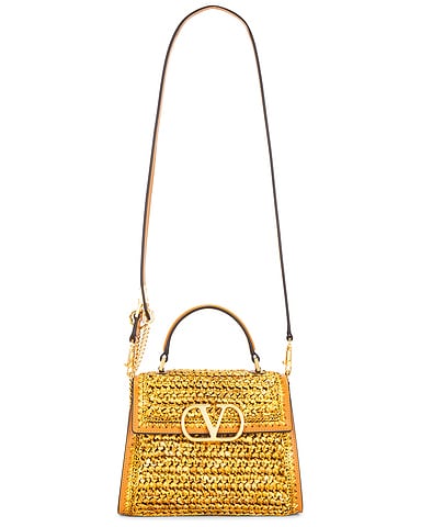 Crochet Raffia VSLING Top Handle Bag