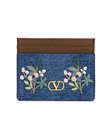 V Logo Signature Card Holder