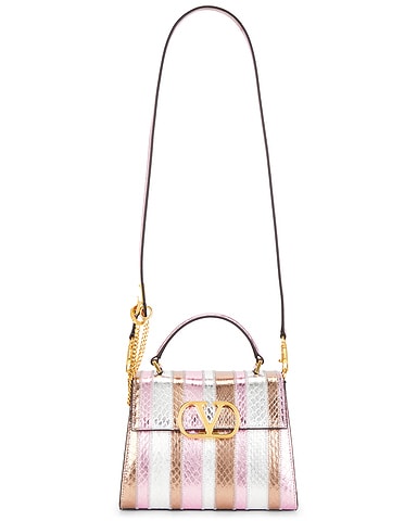 VSLING Elaphe Striped Top Handle Bag