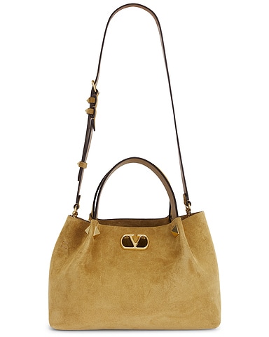 V Logo Signature Small Tote Bag