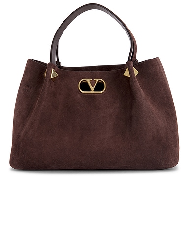 V Logo Signature Small Tote Bag