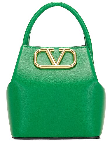 Mini V Logo Signature Bucket Bag