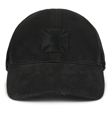 Leather Biker Cross Cap