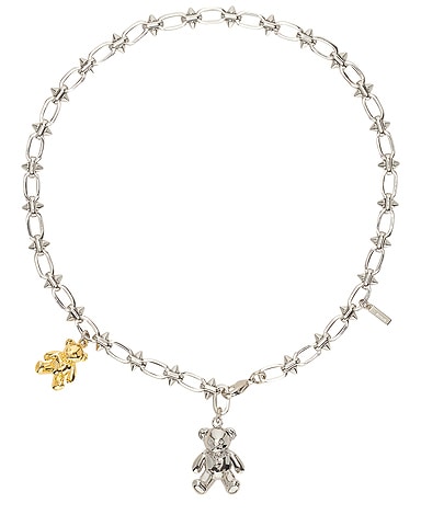 Teddy Pendant Spike Chain Necklace