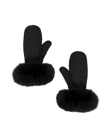 Fox Fur Trim Mittens