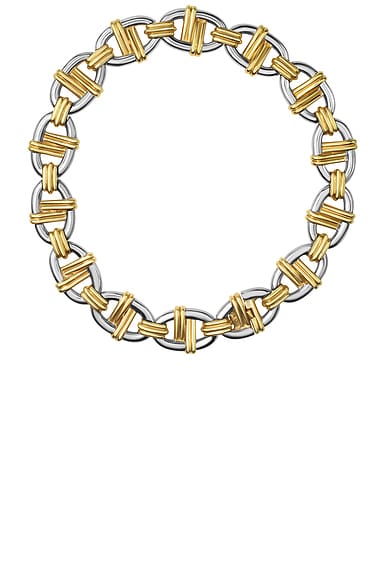 23CARAT Vintage Ciner Chaine D'ancre Necklace in Silver & Yellow Gold