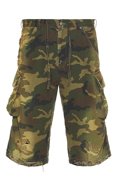 424 Bermuda Camo Shorts in Washed Camouflage