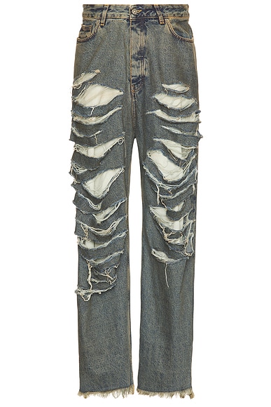 424 Big Daddy Denim Jeans in Blue & Brown Sugar