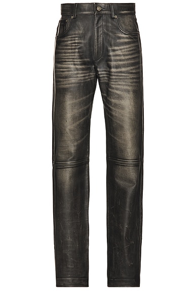 424 Leather Fivepocket Leather Jean in Black