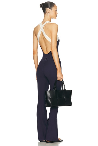 437 The Sculpt Onesie in Navy & Creme