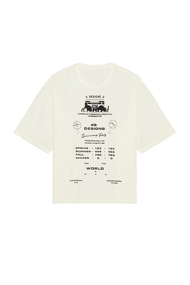 4SDESIGNS Woven T-Shirt in Off White