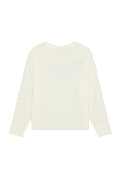 Shop 4sdesigns Long Sleeve Woven T-shirt In Off White