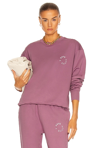 7 Days Active Monday Crewneck in Faded Purple
