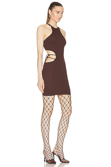 Shop Andreädamo Mini Dress With Cut Outs In Nude
