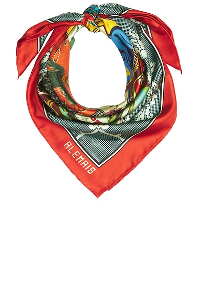 Alemais Ace Silk Scarf in Multi