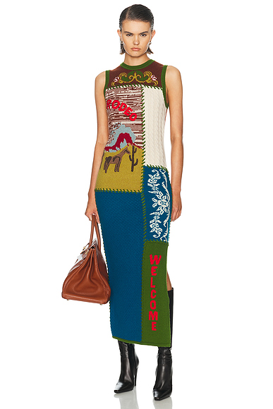Lasso Patchwork Knit Dress