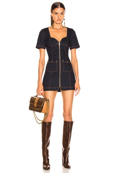 Alice McCall Bloomsbury Mini Dress in Indigo FWRD