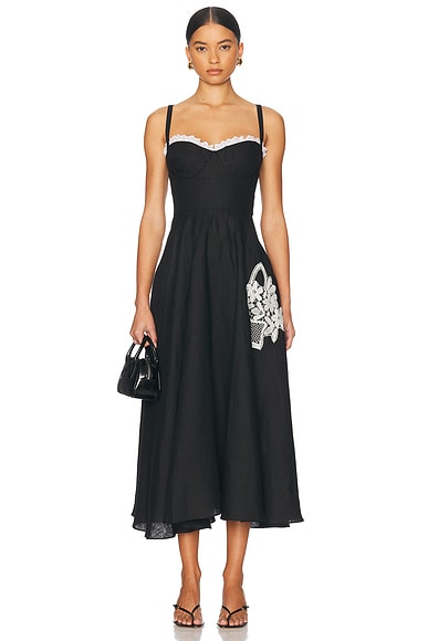 Alejandra Alonso Rojas Bustier Maxi Dress in Black