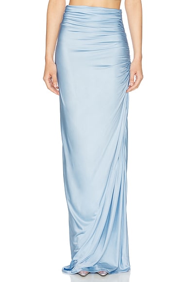 Long Jersey Draped Skirt