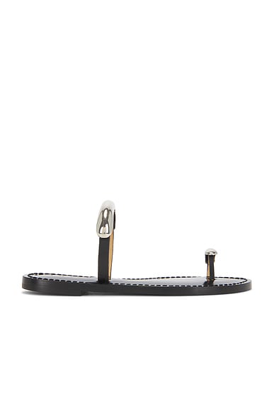 Amanu The Samburu Sandal in Black & Silver