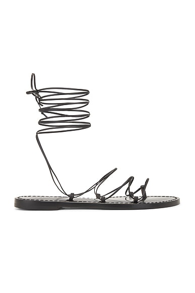 Saint Laurent Gia Ankle Sandals in Black | FWRD